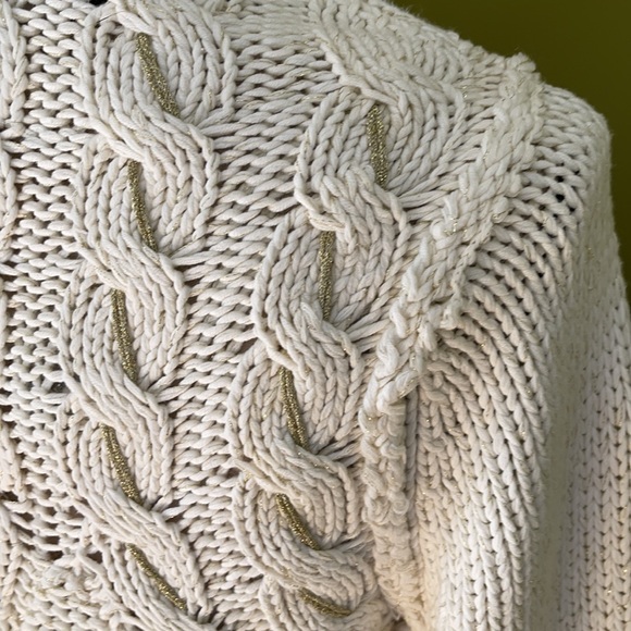 BOSTON DESIGN STUDIO  ASYM ZIPPER LUREX CARDIGAN L - Picture 8 of 16